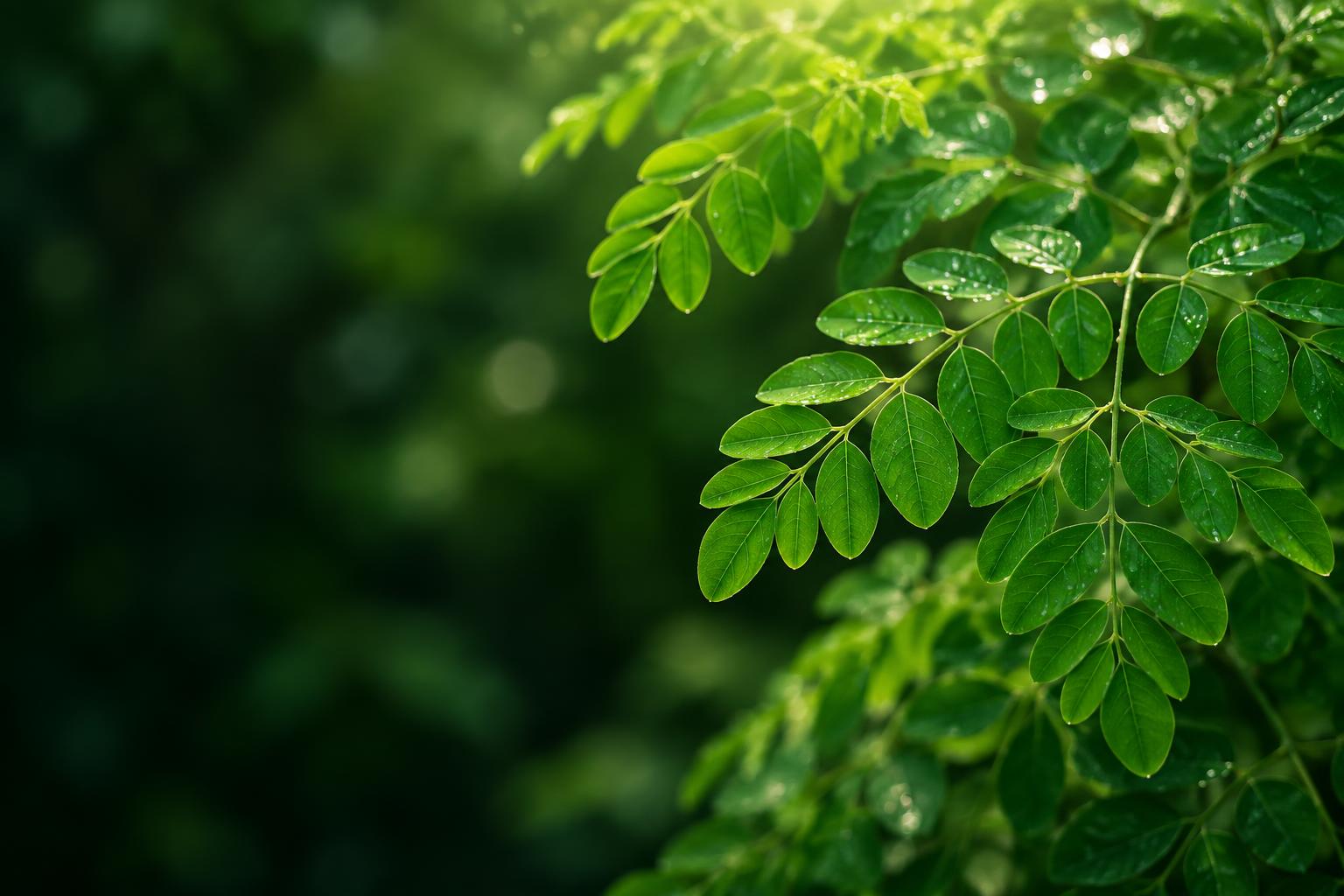 Fresh moringa leaves
